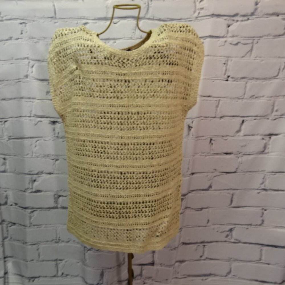 Faded Glory Short Sleeve Open Weave Tunic, NWOT